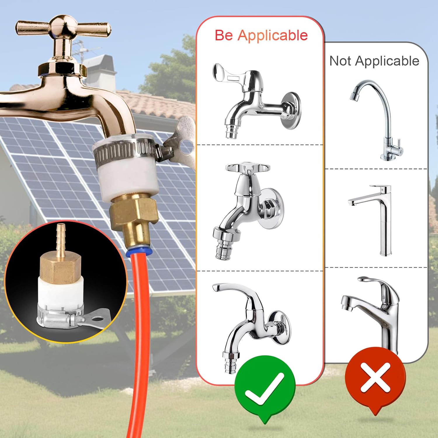 40 FT Water Fed Pole Kit Adjustable Solar Panel Cleaning Kit Cleaner Tool for Window Glass Roof Outdoor Glass Brush Window Washing Equipment (40ft)