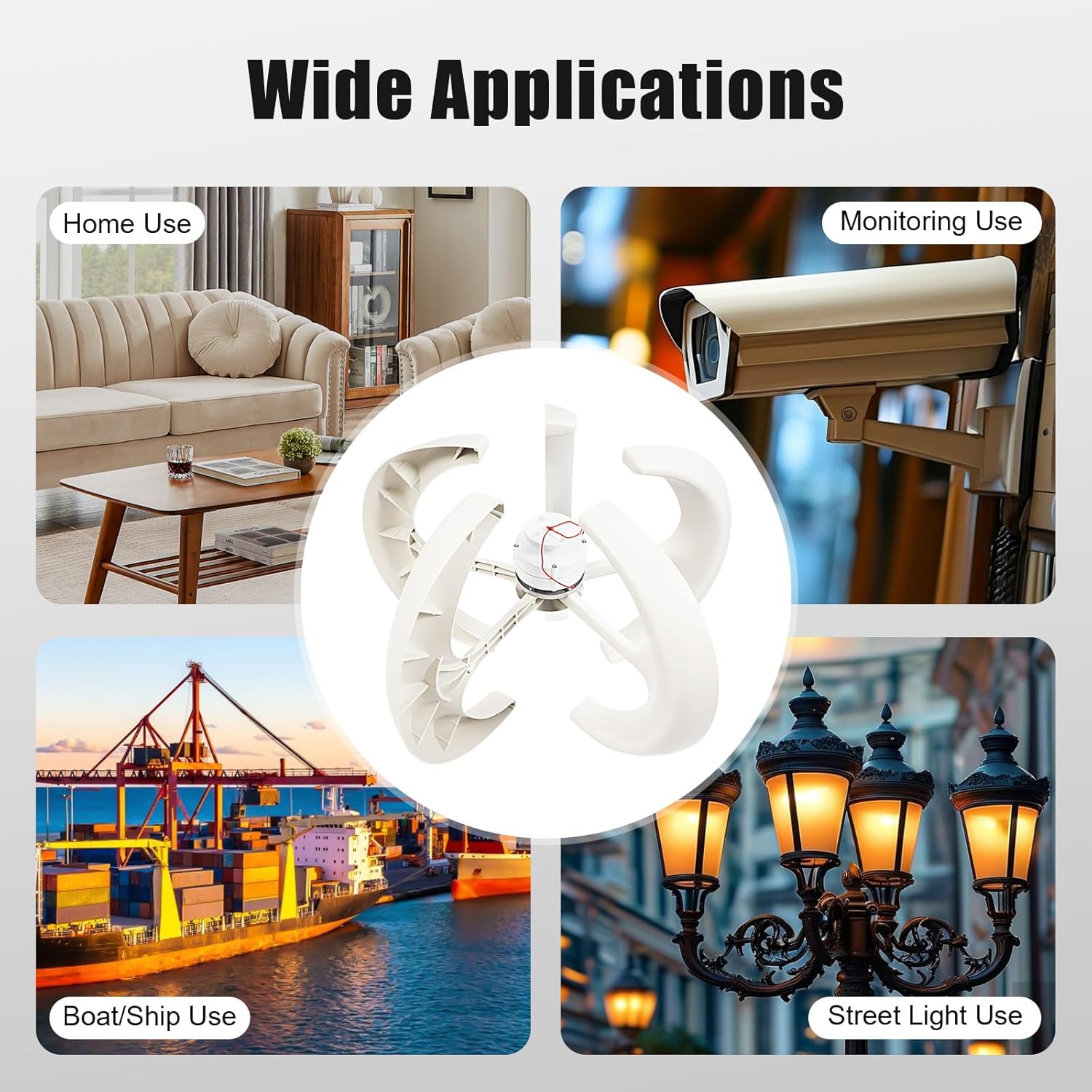 Wind Turbine Generator, 5 Blades Charger Controller 12V Kit, 600W Vertical Lantern Wind Turbine Generator