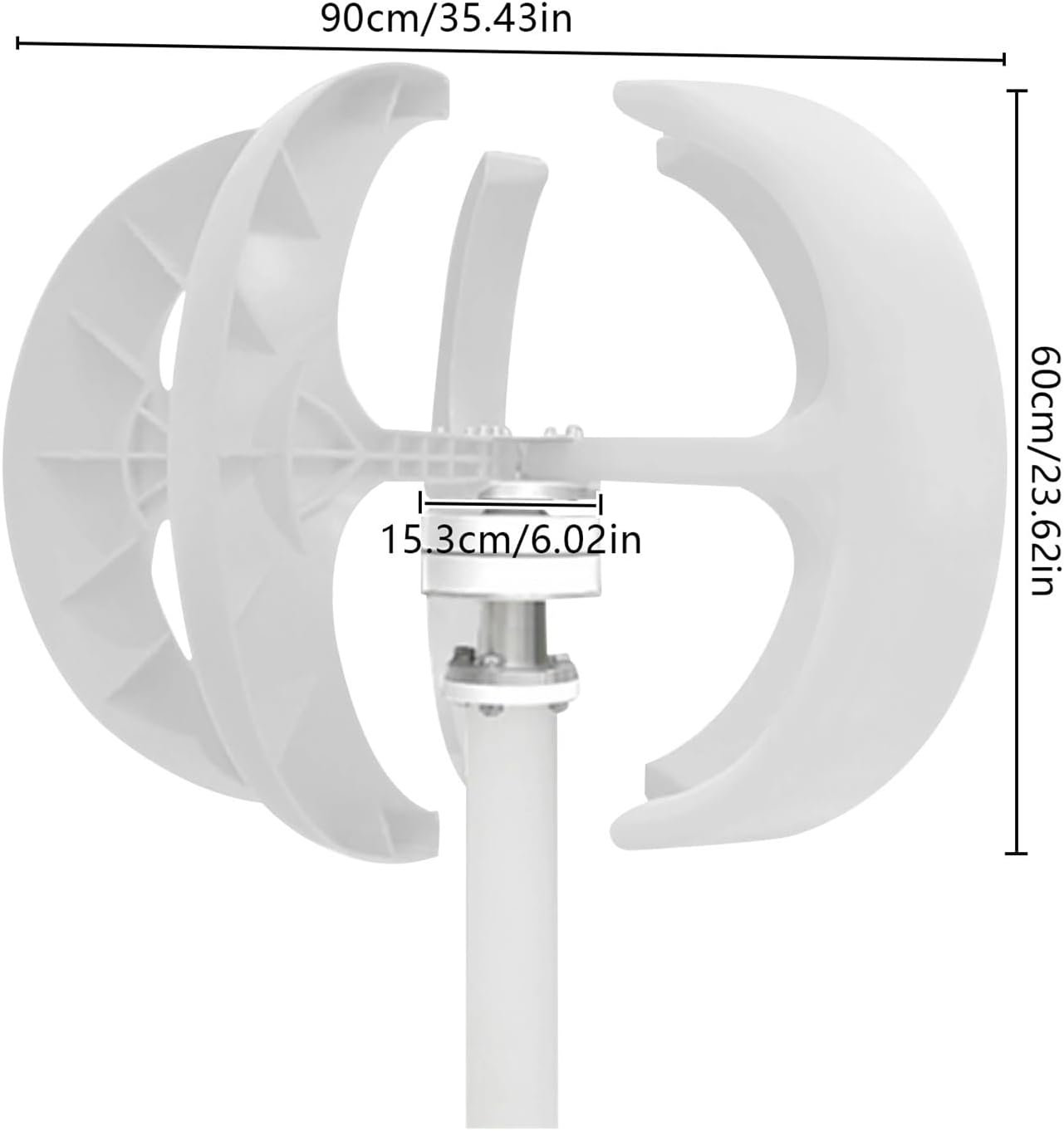 5 Blades 24V 600W Wind Turbine Generator Lantern Vertical Axis Wind Turbine Windmill for Family with Controller Industrial Energy
