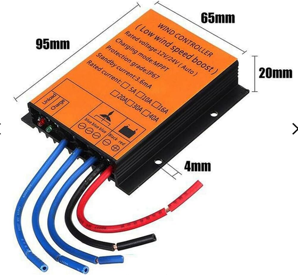 12V,HYZHANHONG 2000W 12V/24V Automatic Wind Turbine Controller,IP67 Battery Charge Controller Regulator for Solar Street Lamp Courtyard Lamp