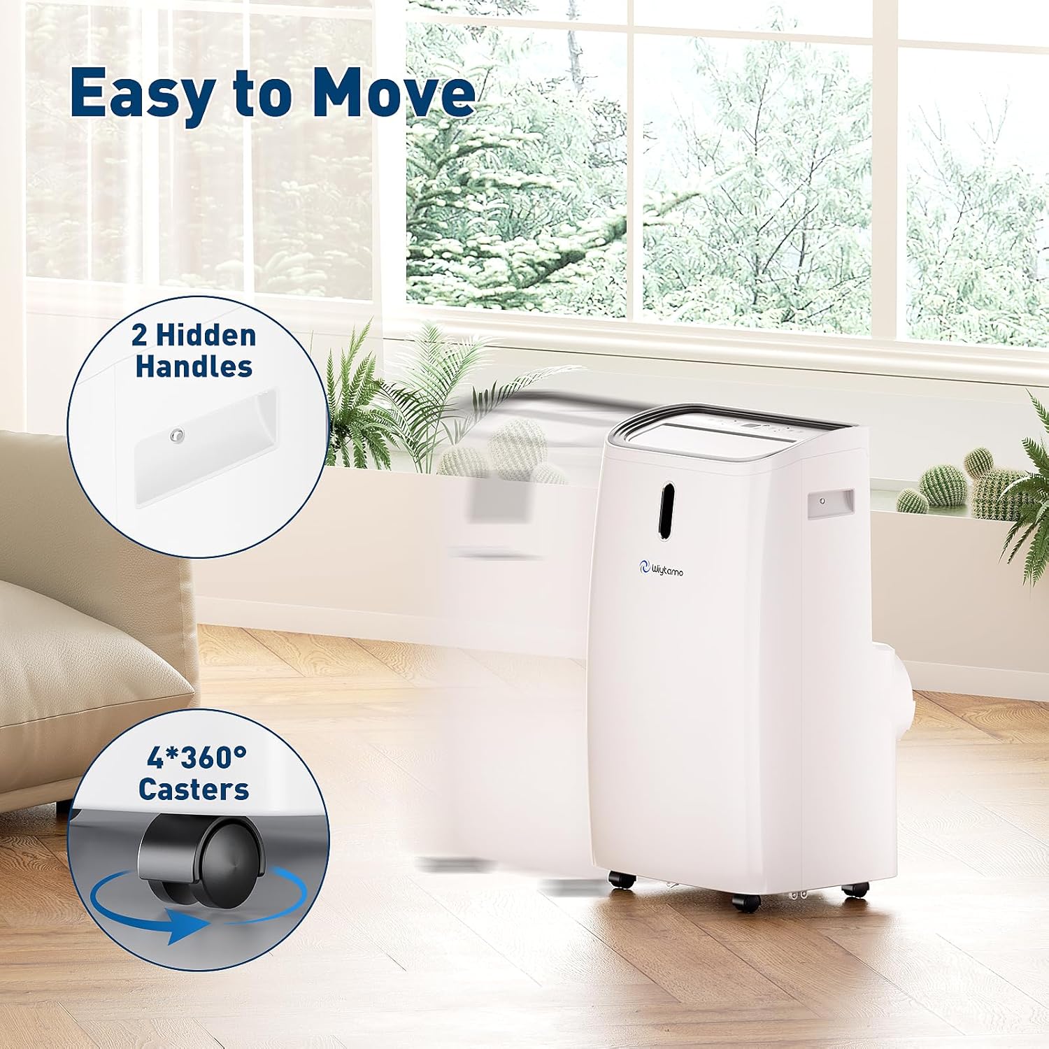 14,000 BTU Portable Air Conditioners Cool Up to 700 Sq.Ft, Cool, Heat, Dehumidifier & Fan 4 in 1 Air Conditioner for Room, Portable AC Unit with Remote/Sleep Mode/Auto Swing Fans/Self Evaporation