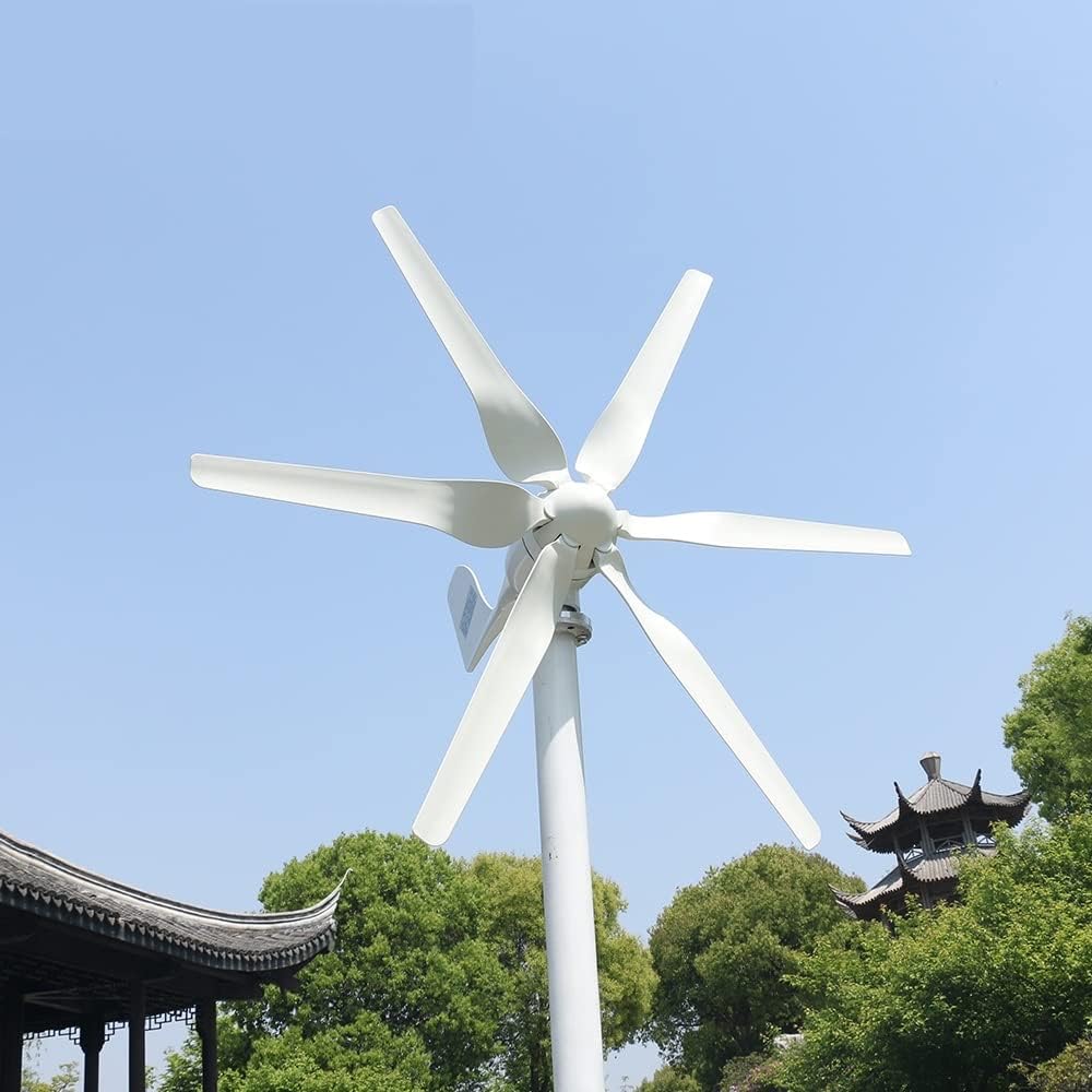 Wind Turbine Wind Turbine Generator 400w 600w 800w Free Energy Horizontal Windmill 3/5/6 Blades Wind Turbine Generator 12v 24v With Free Controller (Color : 6, Size : MPPT CONTROLLE_24V)