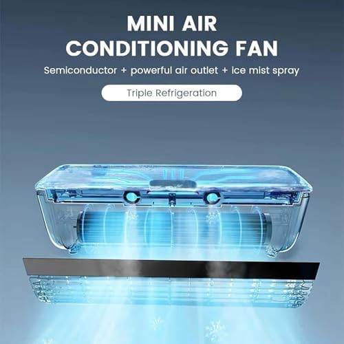 Portable Wireless Air Conditioner, Wall Mounted Mini Air Cooler, Mute 3-Speed for Kitchen and Bedroom