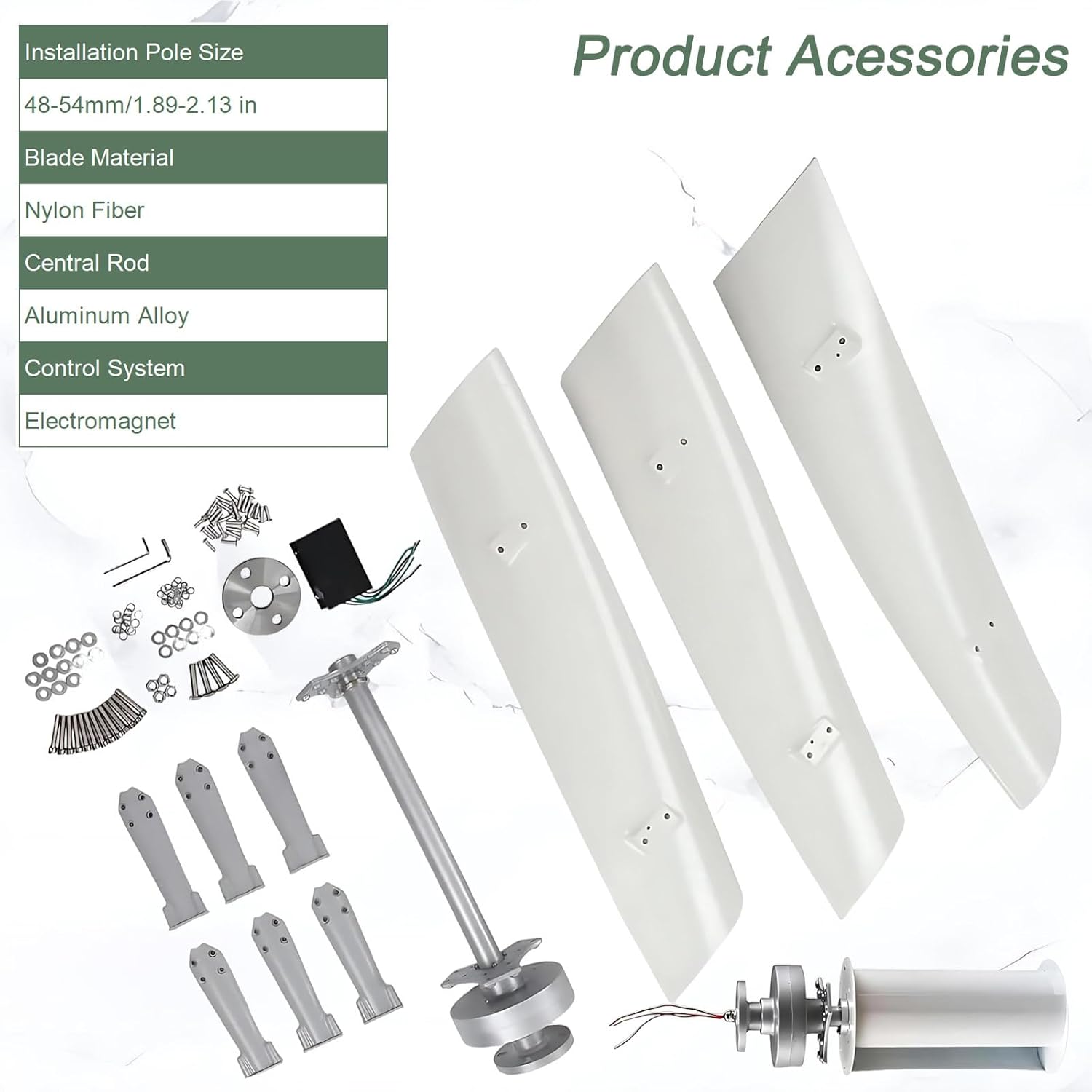 Maglev Vertical Wind Turbine Generator, 100/200/300W Low Noise Helical Blades Windmill Kit with Charge Controller for Boats and Cabins 300W