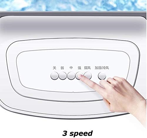 Cooling Fans Portable Evaporative Air Cooler with Fan & Humidifier 3 Speed 3 Modes Bladeless Quiet Electric Fan WRemote Control for Indoor Home Office Dorms 55W 3 Speed Setting, White