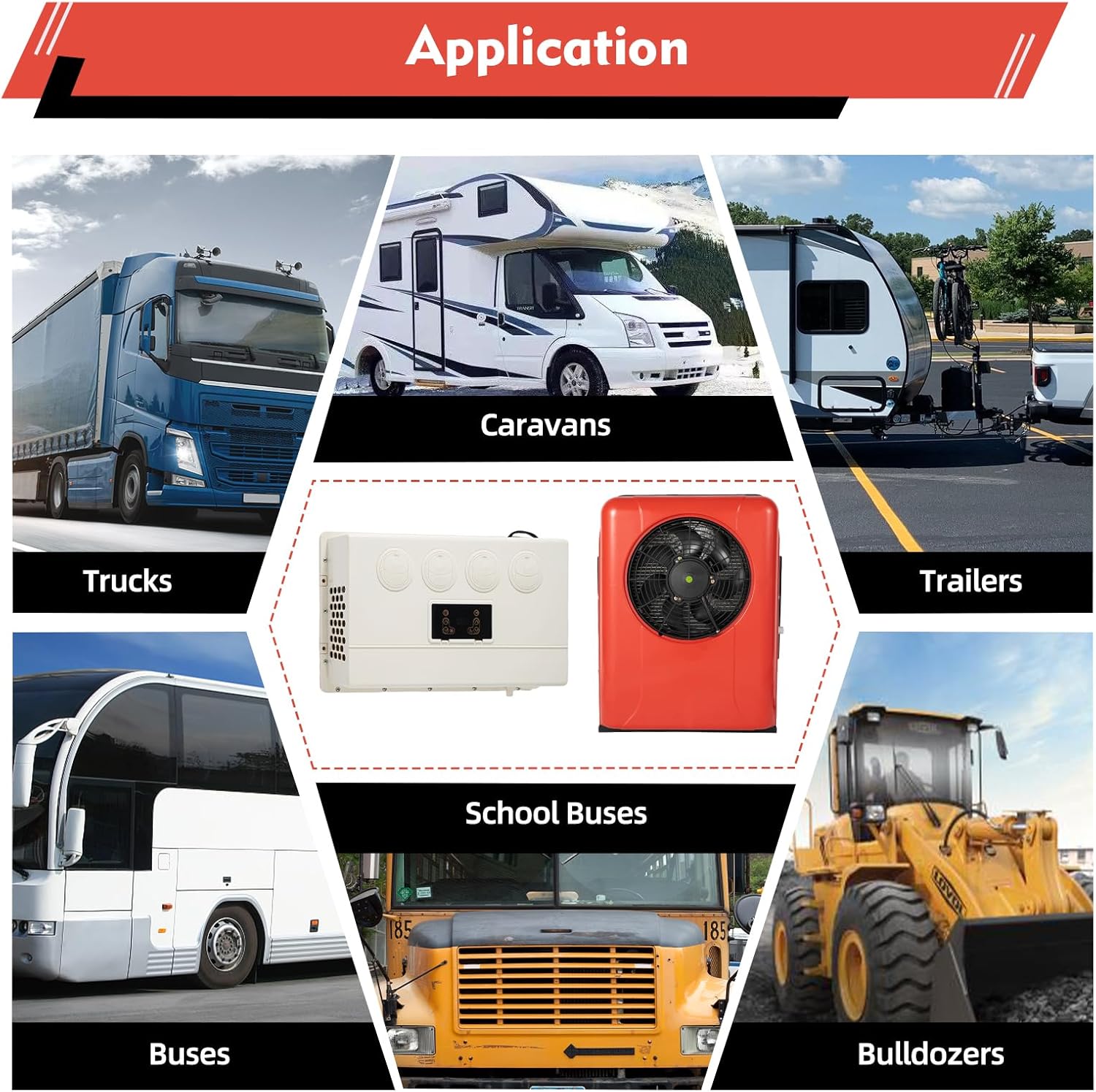 12V Mini Split Air Conditioner for Trucks & RVs, 800W Portable AC Unit w/Remote Control, 4 Wind Speeds, Energy Saving Modes, Ideal for Campers, Trailers, Buses