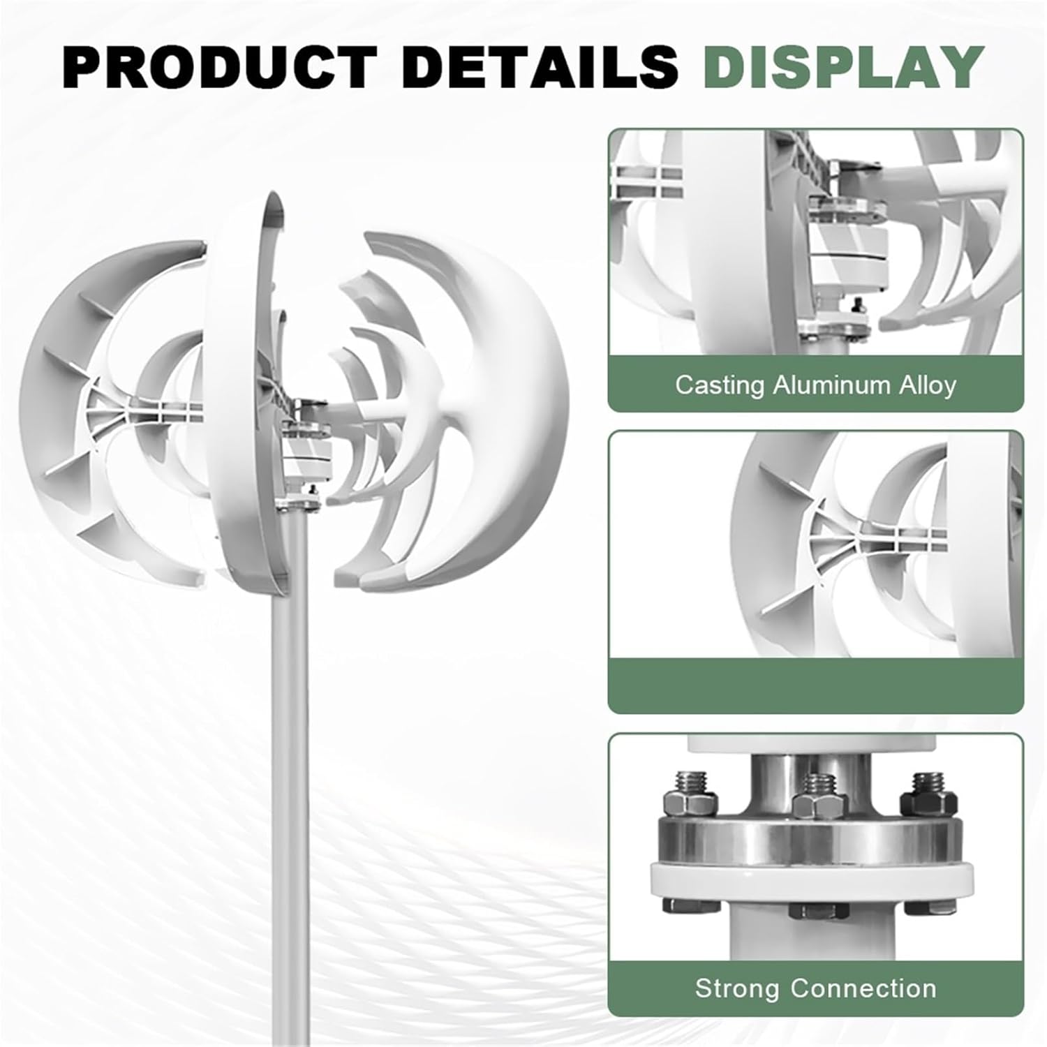 Wind Generator, 24V 12V Vertical Wind Household Low Noise and Efficient Solar System,Wind Turbine(12V)