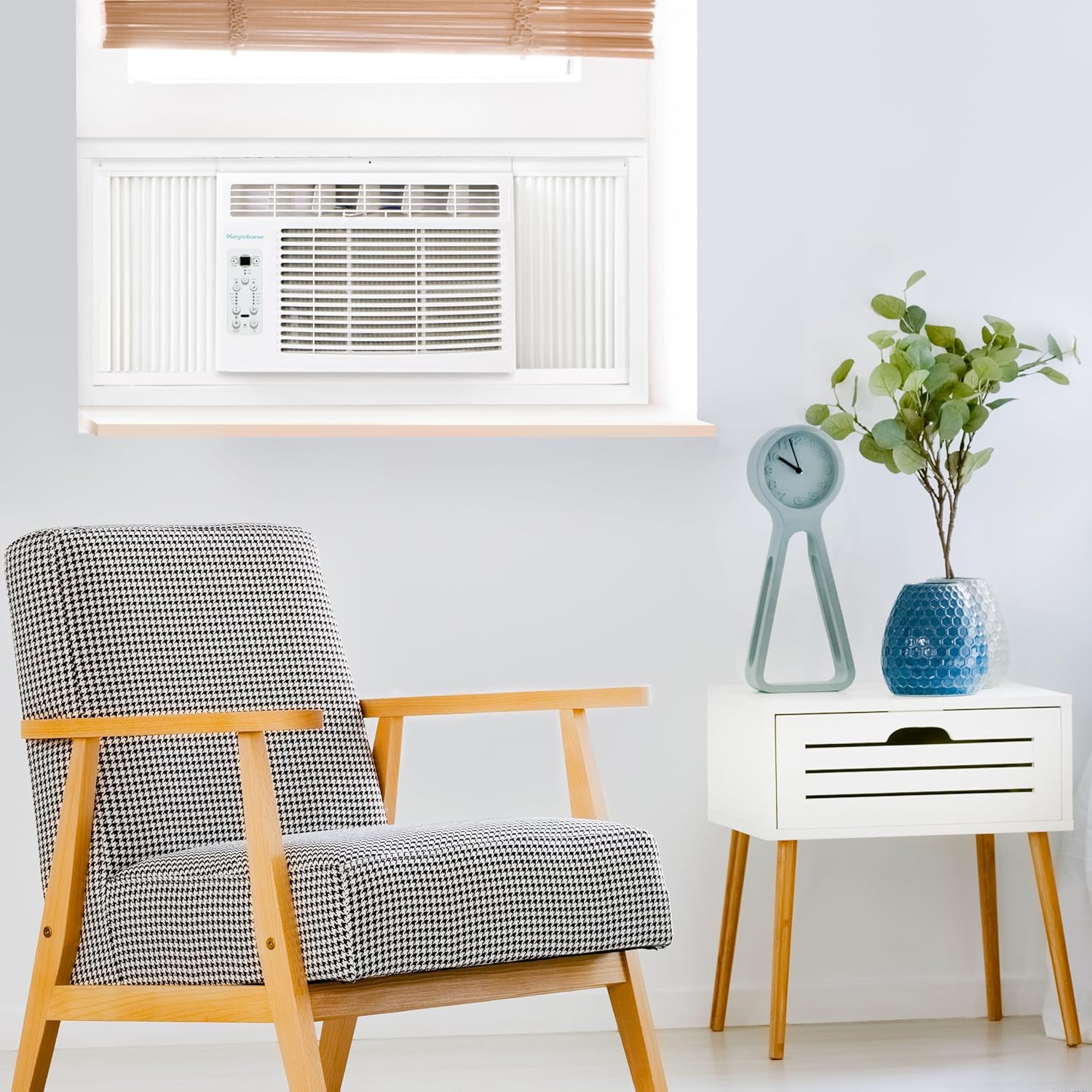 Keystone 8,000 BTU Window Air Conditioner and Dehumidifier, Window Unit Air Conditioner for Apartment, Living Room, Bathroom, Small-Medium Rooms up to 350 Sq.Ft., Window Air Conditioner with Remote