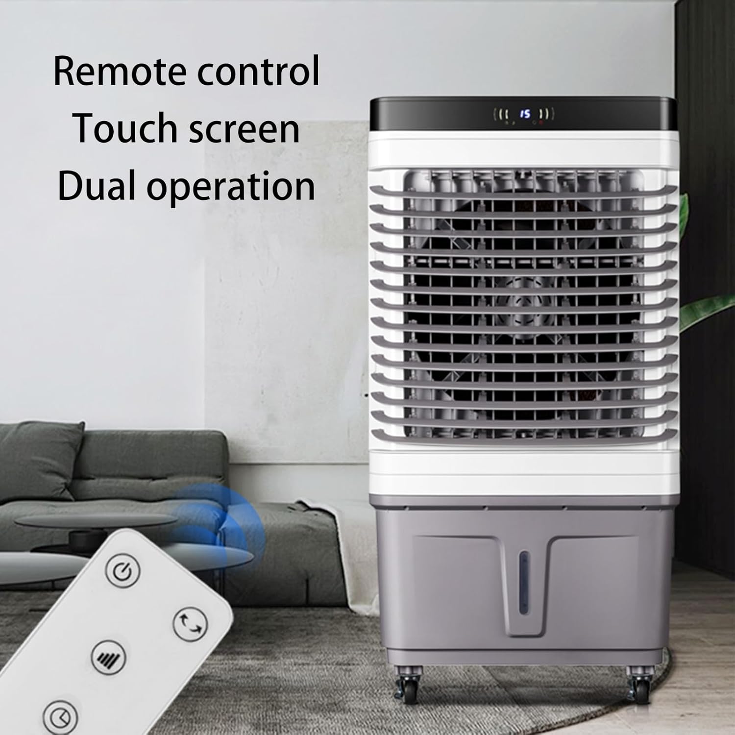 Evaporative Air Cooler, Portable Air Conditioners with 3 Speed, Timer, Water Tank, Industry Swamp Cooler for Room Garage Office