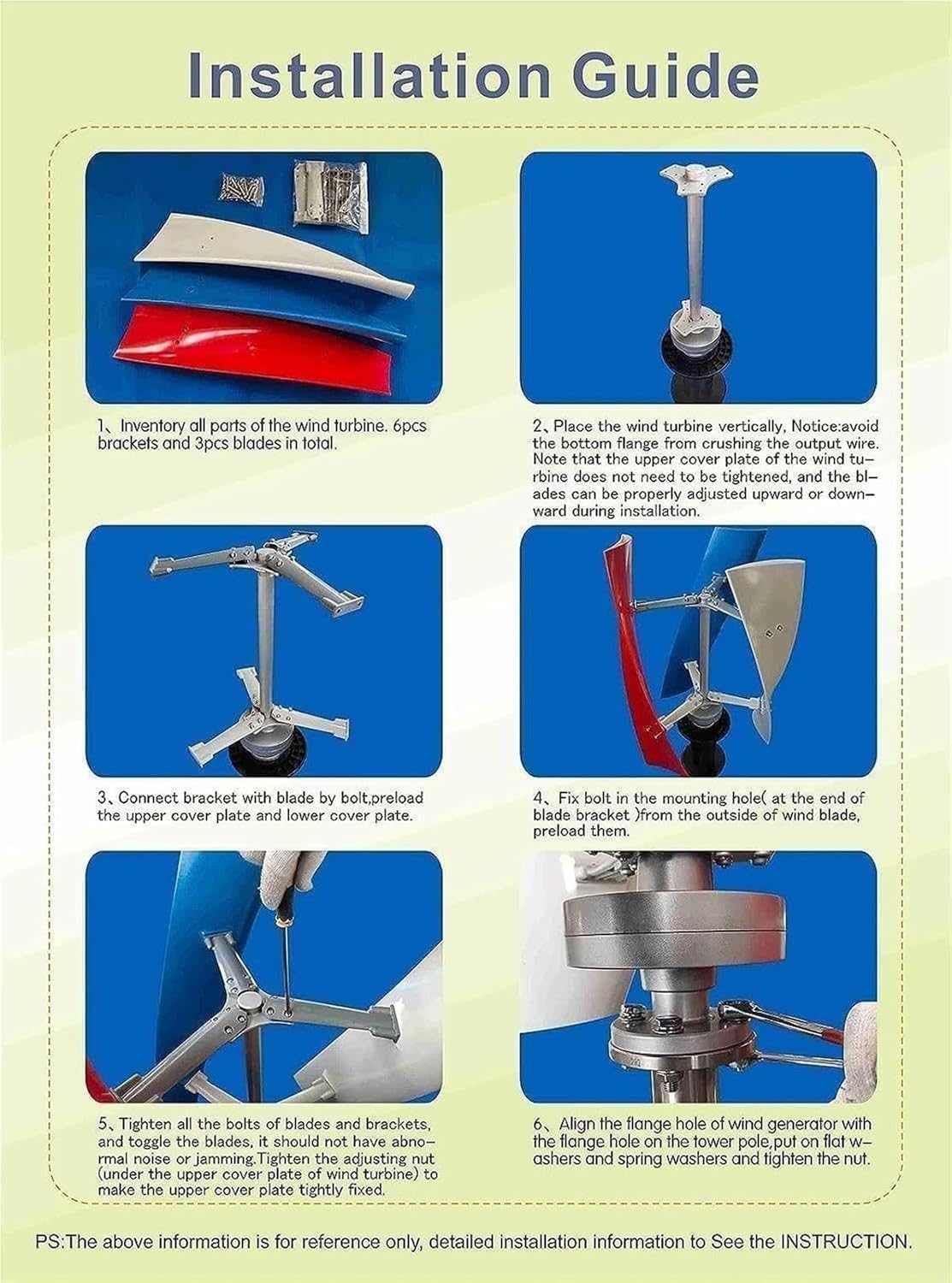 16000W Vertical Wind Turbine Generator Kit - 3-Blade Power Turbine with Controller for Boats, Cabins, Gazebos, Mobile & Industrial Use (White, 48V)