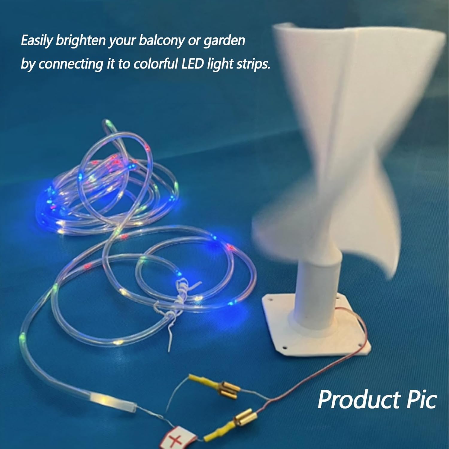 Micro Wind Turbine Generator Teaching Model, DIY Spiral Wind Turbine Generator Ultra-Quiet Design Home Wind Generators For Mobile House Cabin(1PC)