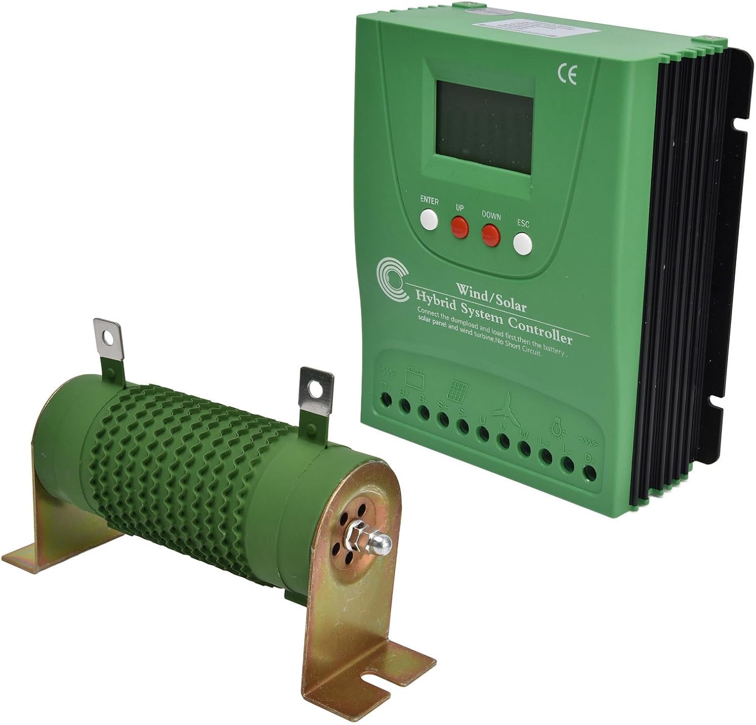 Wind Solar Hybrid System Controller MPPT Boost Charge Regulator for Lithium Battery 12V 24V Green ABS Wind Solar Hybrid Energy Storage Power Station