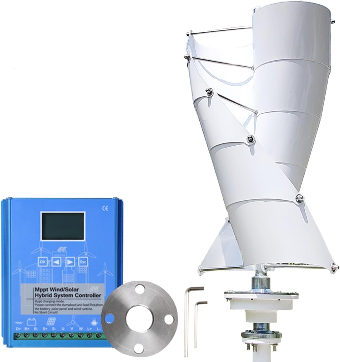 CHRISK 3000W Vertical Wind Turbine 12V 24V 48V 220V, Windmill Portable Permanent Maglev Generator High Efficiency Windmill with Hybrid Controller