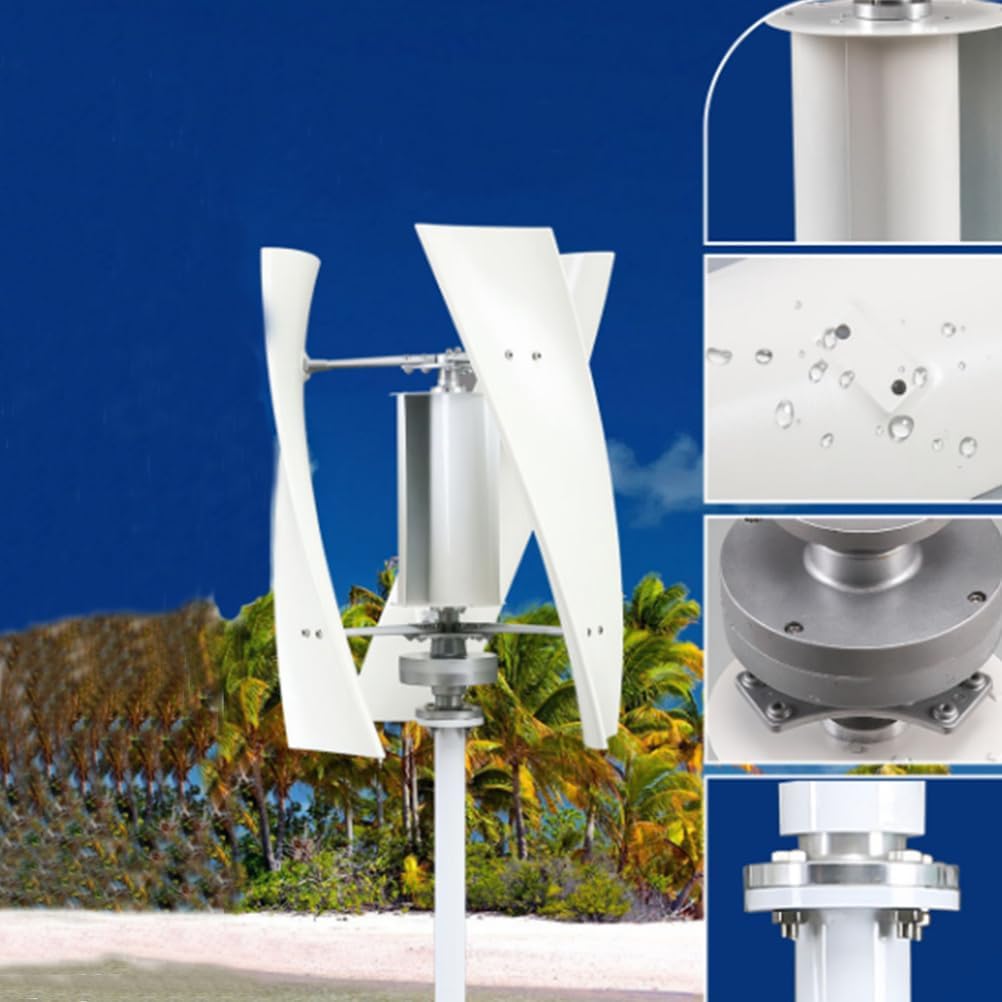 Vertical 3 Blades Wind Turbine Generator 6000W 12V 24V 48V 220V Free Energy Wind Power Generator with MPPT Controller Suitable for Courtyard And Outdoor,220v