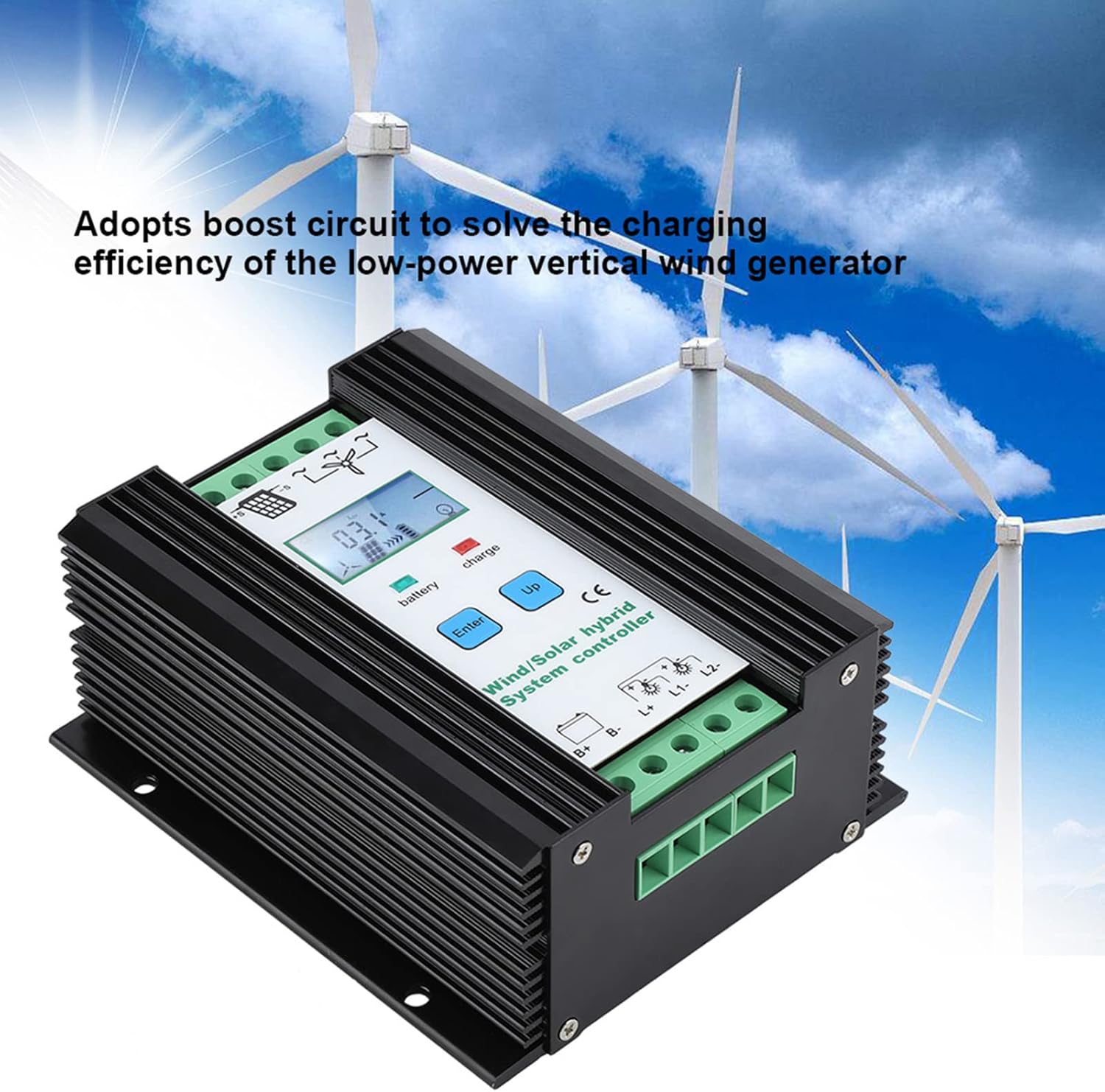 Wind and Solar Energy Hybrid Controller, Digital Intelligent Control, Boost Charging Regulator, LCD Display, 400W Photovoltaic Power, 800W Wind Power - Stable Performance,
