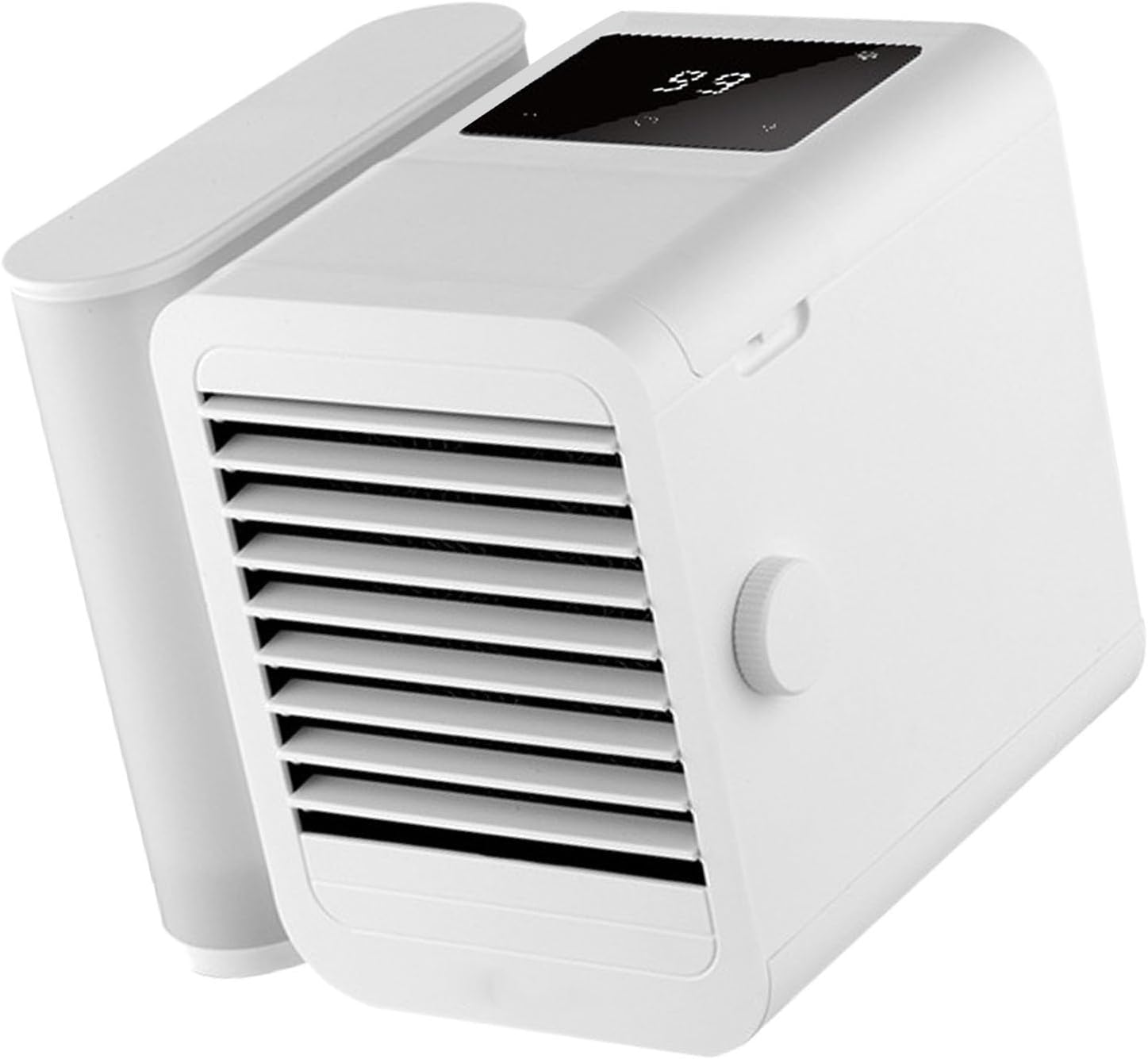 Hyuduo Portable Air Conditioner Cooling Fan, 3-in-1 Mini Air Conditioner with Adjustable Wind Speed and USB Type C Interface, 7 Color LED Lights, Low Noise Desktop Air Coolers