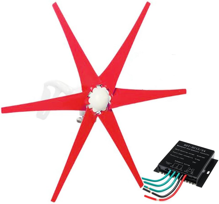 12v,BAOJUHUIKANG 12V/24V/48V 6 Blade Home Wind Turbine Generator Kit with Controller And 3-Phase Alternator, Small Windmill Generator for Home Park Boat,12000W-220V