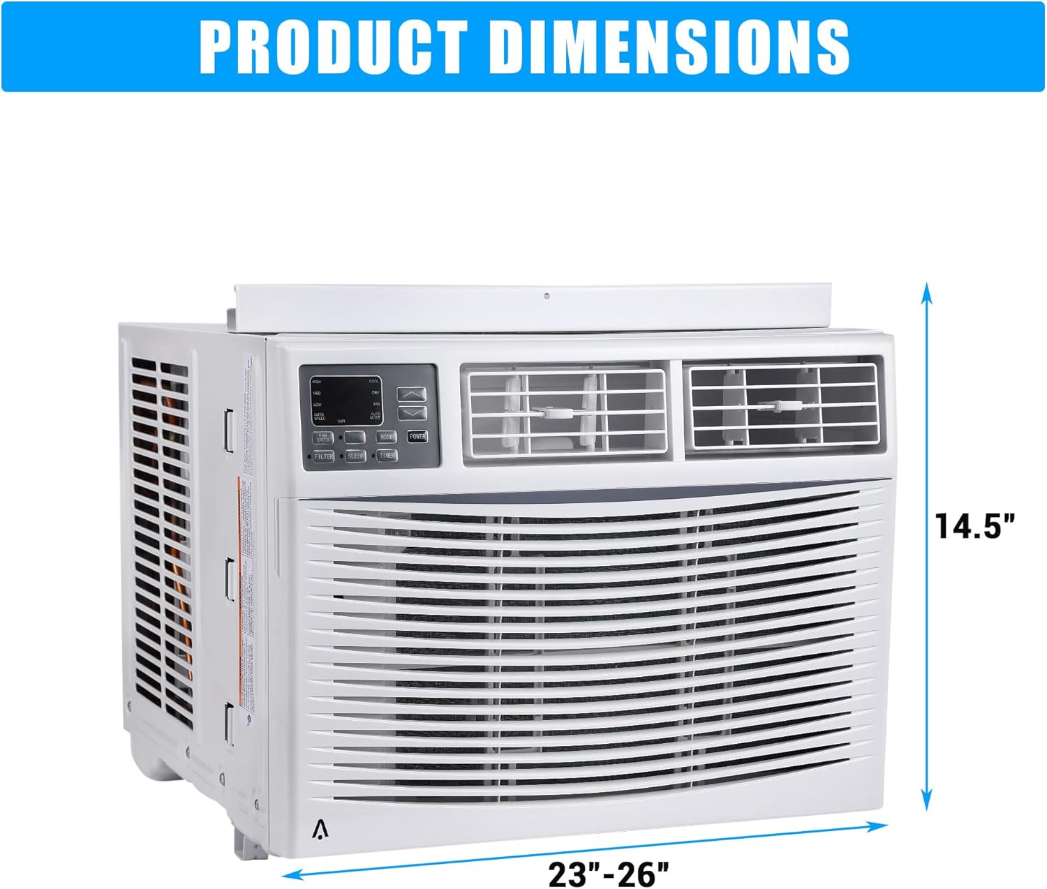 10,000 BTU Window Air Conditioner, Quiet Window Air Conditioner with Smart WIFI Control for 450 Sq. Ft. Room, Cooling/Fan/Dry Mode, Bedroom/Apartment/Dormitory