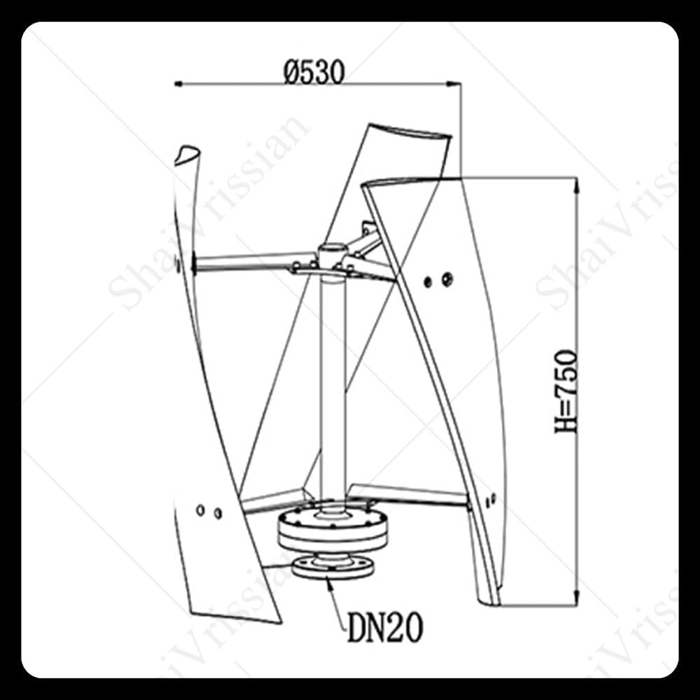 3 Blades Energy Vertical Wind Turbine Generator,Small Three Phase Ac Vertical Wind Turbine,Automatic Windward Adjustment,for Industrial Energy Equipment 300W12V
