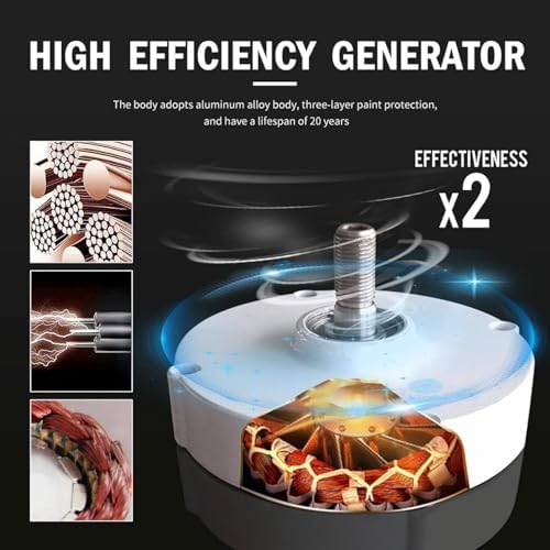 400W Vertical Axis Wind Turbine Generator with MPPT Controller - 2 Blades, 12V/24V for Boats, Cabins, Homes & Industrial Use - Efficient Renewable Energy Solution