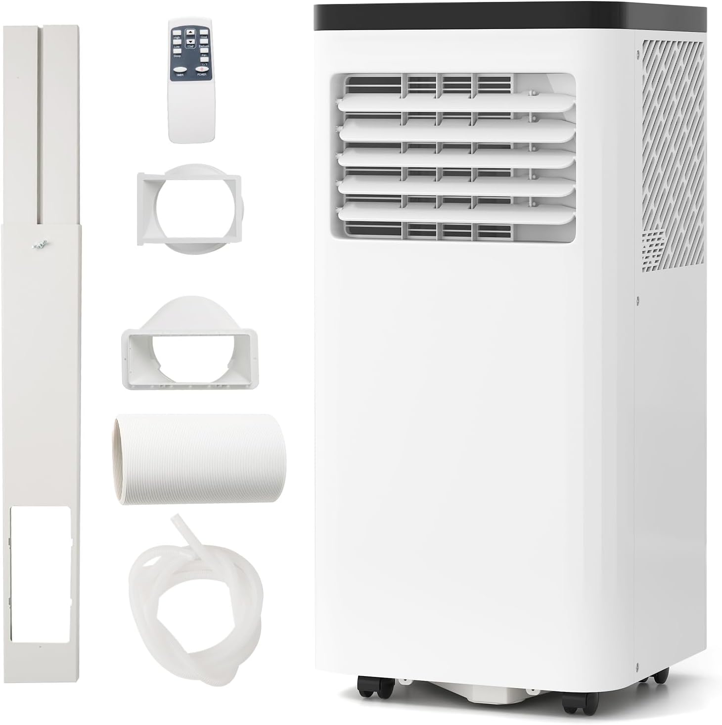 DORTALA Portable Air Conditioner 8000 BTU, 3-in-1 Portable AC with Remote Control, Dehumidifier, 24H Timer, Window Kit for 350 Sq.FT Apartment, Bedroom