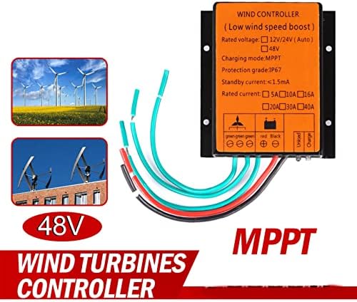 8000W MPPT Wind Turbine Charge Controller - 12V/24V/48V Waterproof Voltage Boost Regulator, 10A/40A Low Wind Speed System for Efficient Energy Harvesting