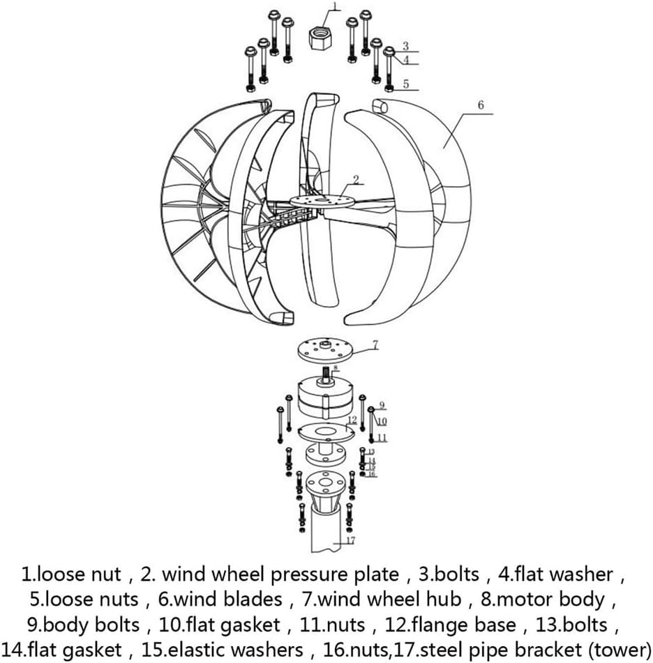 24v,HYZHANHONG No Noise12000w Wind Turbines Wind Generator,12M/S Rated Wind Speed12v 24 V 48 Volt Fiber Blade Horizontal Home Power Windmill Energy Turbines Charge