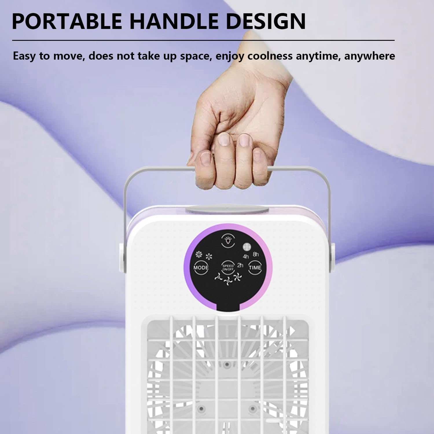 Dual Mode Water Air Conditioner, Aire Acondicionado Portatil, with 700ml Visible Water Tank and Colorful Touch Screen, 3-Speed Timing Speed Adjustment, Noise ≤50db