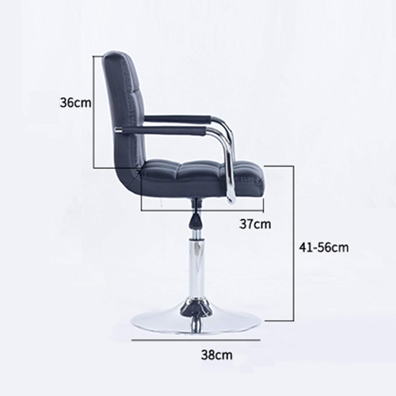 Mlaea Conference Reception Chair, Dining Bedroom Living Room Chair with Backrest, Height Adjustable Home Office Desk Chair, 37 * 41-56CM(Color:#1)