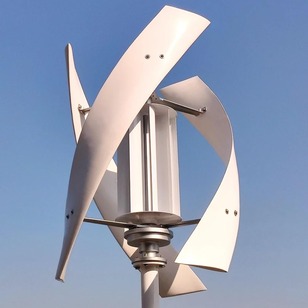 Wind Turbine, 3000W 24V 48V Vertical Wind Turbine Generator for Home Free Energy Wind Power Windmill Permanent Maglev with MPPT Controller(with Controller,48V_1600W)