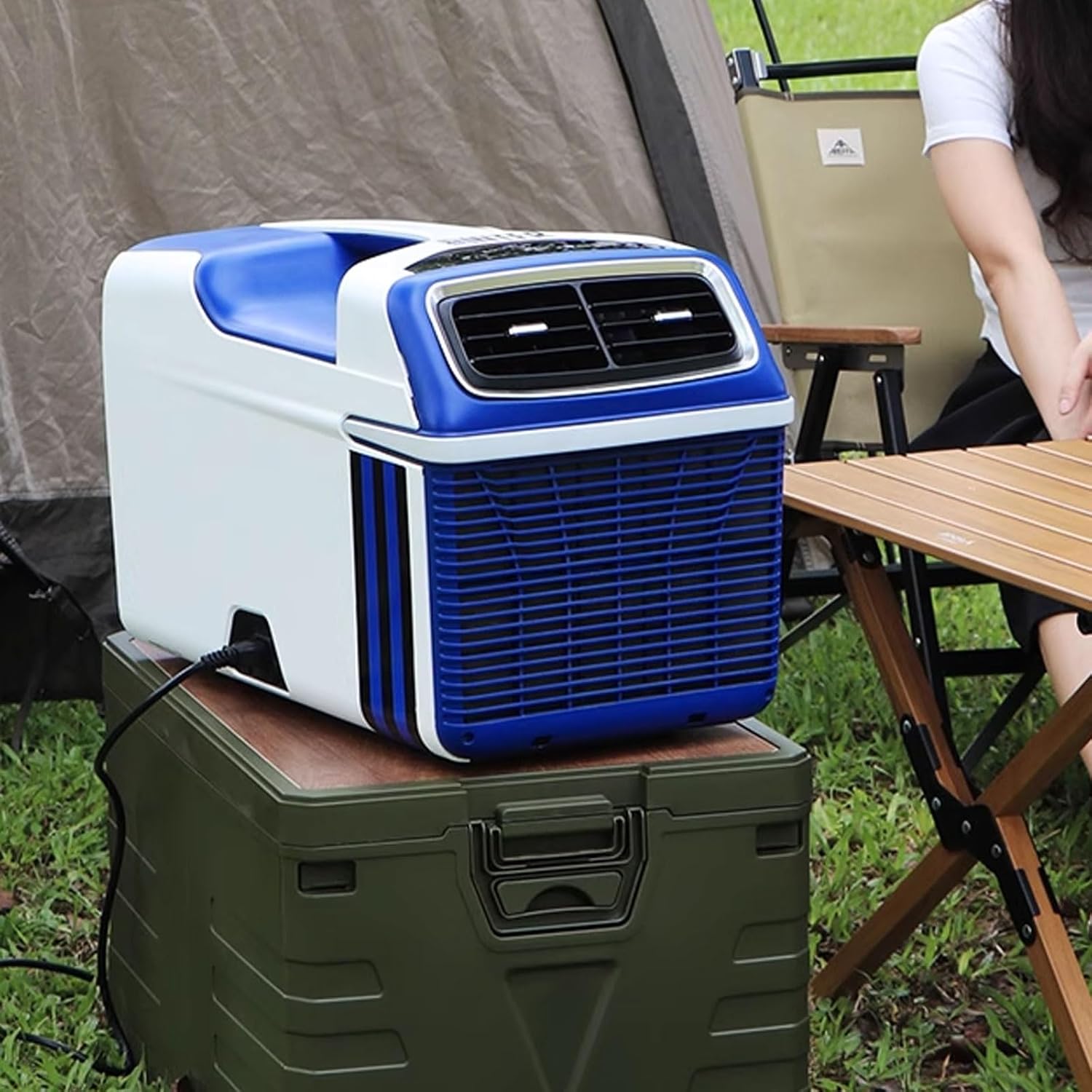 Personal Air Conditioner 4 in 1 Camping Ac Air Cooler for Room 4 Wind Speeds Low Energy Consumption with Touch Panel Top Handle Design for Home/Office 220v