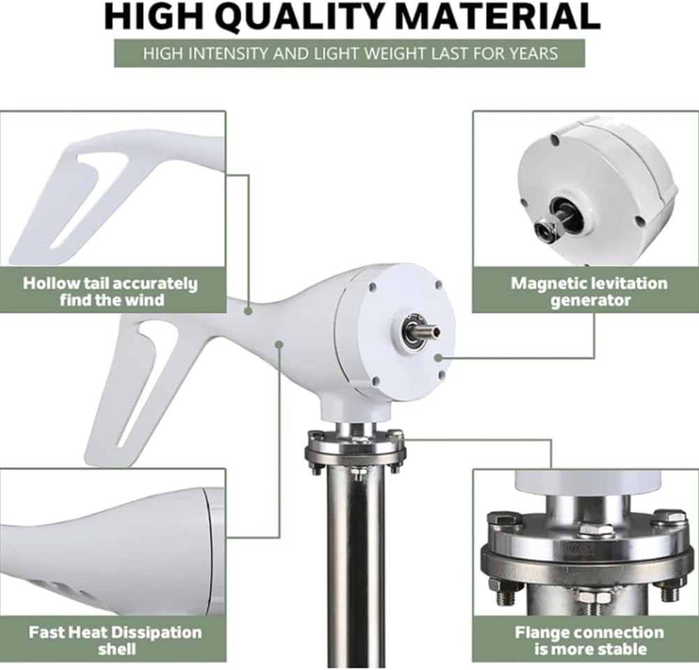 48v,HYZHANHONG 8 Blades Horizontal Wind Turbine Generator 12V/24V/48V 3-Phase AC Windmill with Controller Efficient Small Wind Power for Home Energy Solutions (3000W)