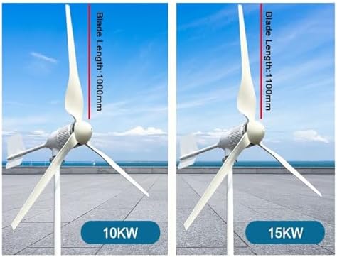 10KW Wind Turbine Generator Kit - Efficient Home Energy System, 12V/24V/48V/96V Output, Industrial Hybrid Control, Renewable Power Solution for Off-Grid Living
