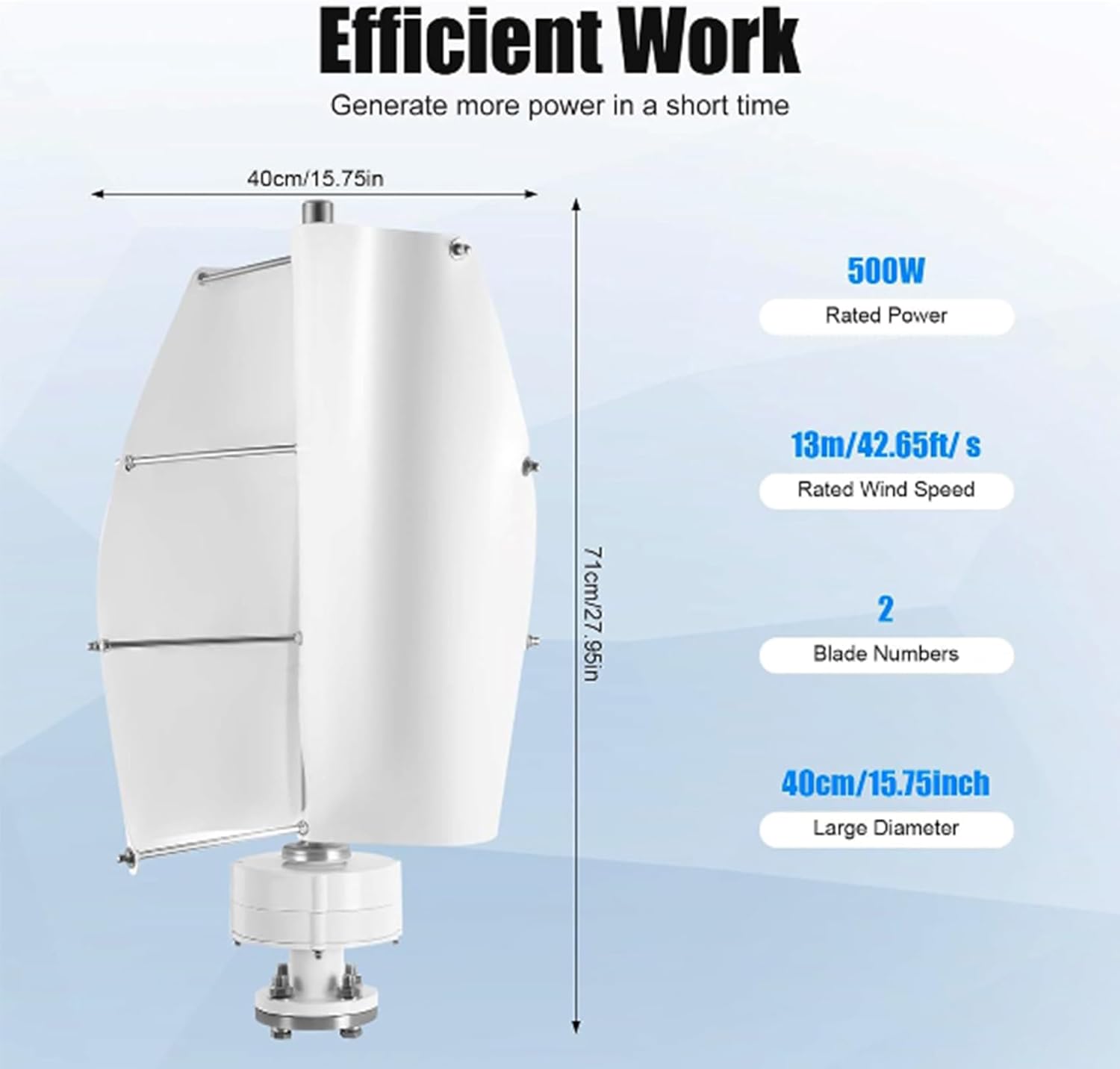 Low Noise Wind Turbine Generator, 12V 24V 48V 9000W Wind Turbine Generator with Mppt Controller for Home Garden Use,220V