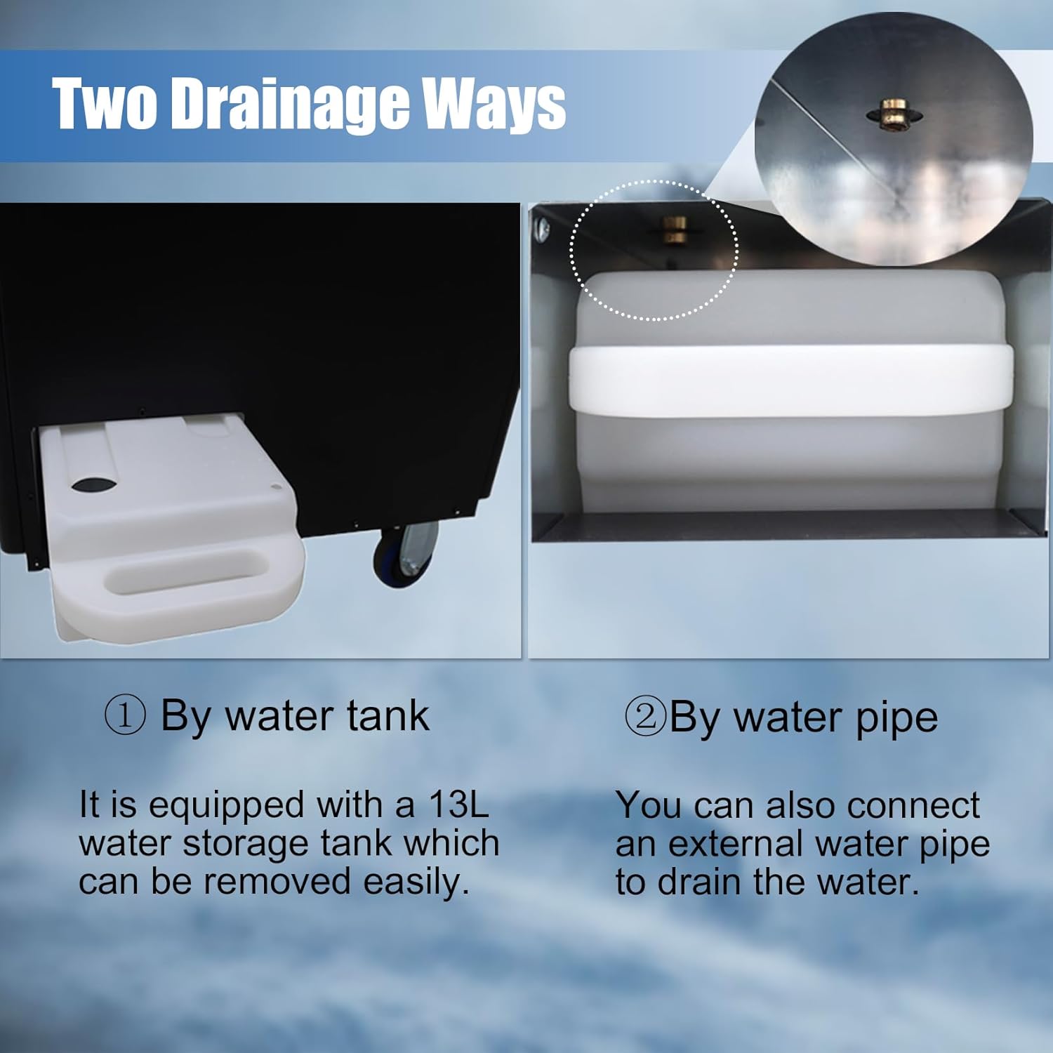 110V Industrial Air Conditioner Portable Commercial Spot Cooler Dual Hose Indoor Outdoor 12000 Btu/h Mobile Air Conditioner 1.1kw