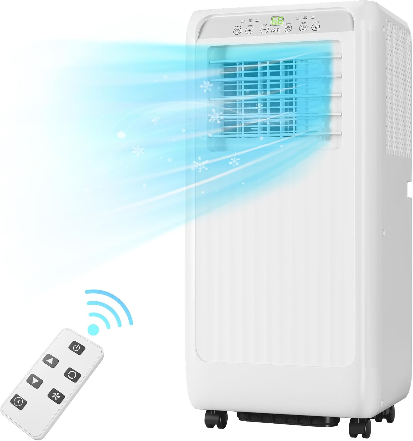 8000BTU Portable Air Conditioner 8000 BTU Cooling Capacity, Compact and Lightweight Design, Efficient Cooling for Small to Medium Rooms, Easy to Move with Built-in Wheels, User-Friendly Controls, Ide