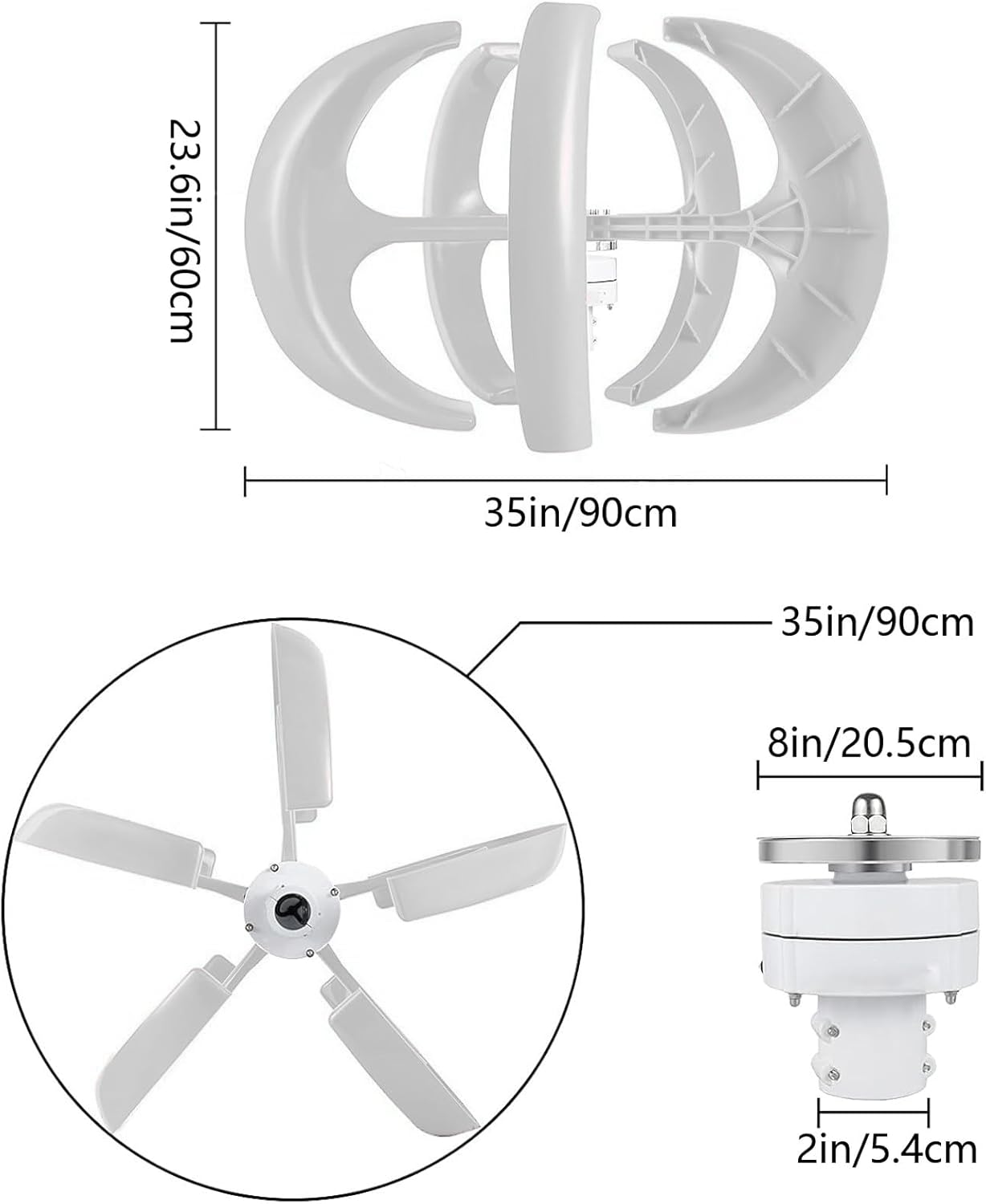 12000W Wind Turbine Generator Kit, 12V/24V/48V/72V/110V/220V, Complete Hybrid Solar Wind System with Controller, High-Efficiency Wind Power Generator, Ideal for Off-Grid Use