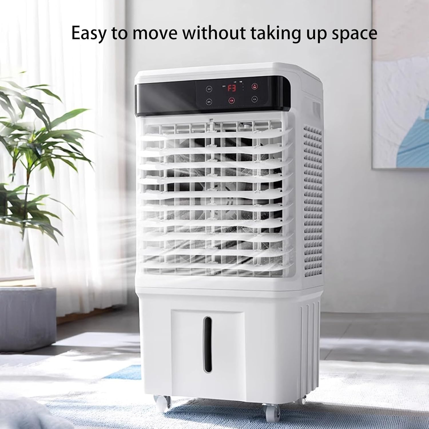 Windowless Air Conditioner, Evaporative Air Cooler with 3 Speeds and Large Water Tank, Portable Swamp Cooler for Room Office