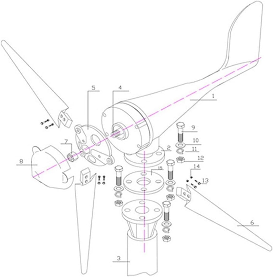 Wind Generator, 100W-300W 12V 24V Wind Generator for Wind-Solar Hybrid Streetlights, Small White Solar,Wind Turbines(300W)