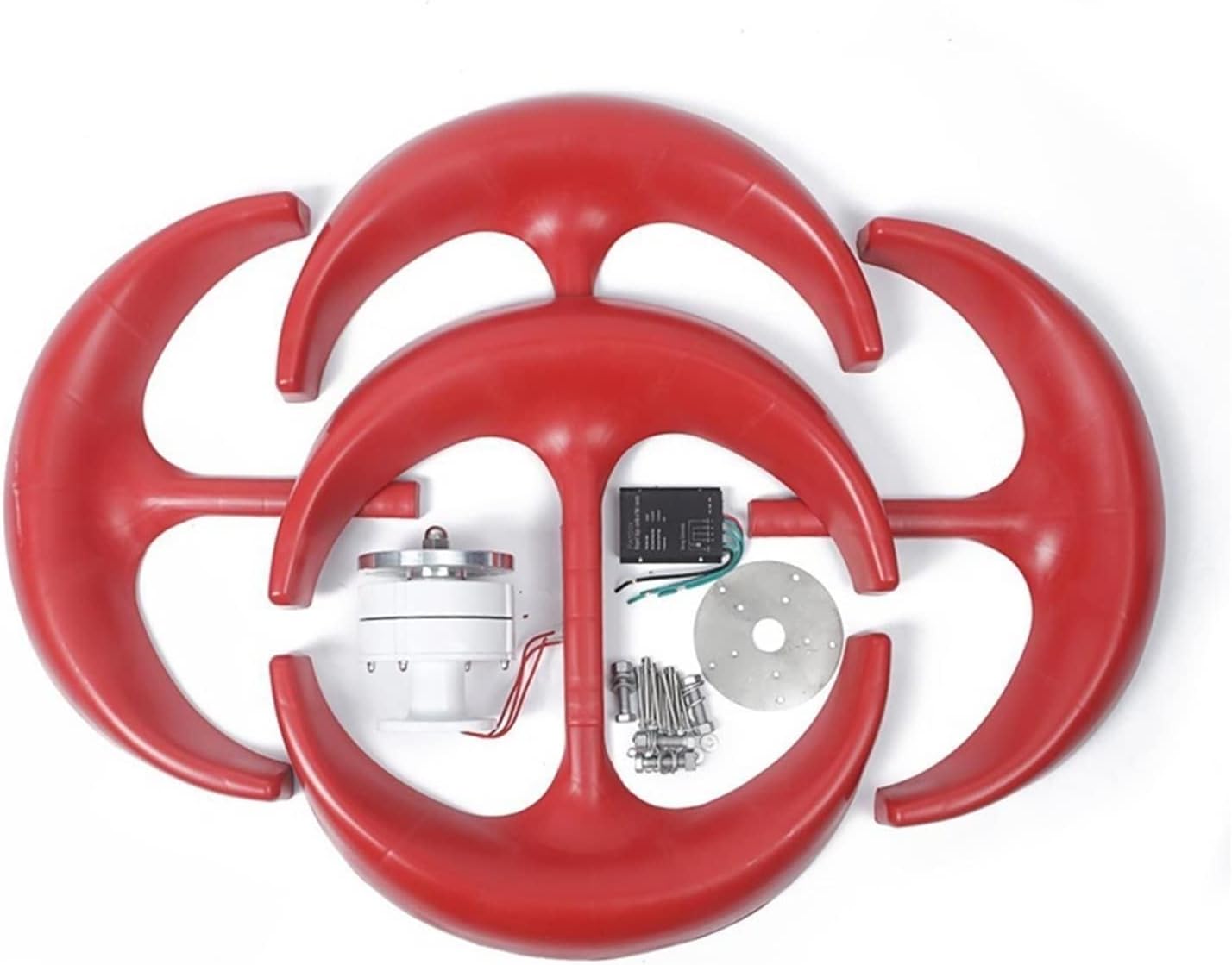 Wind Turbine, Low Noise Windmill 3000W Vertical Axis Wind Turbine Generator 12V 24V 48V with MPPT Controller for Home Use(White,MPPT Controller_24V)