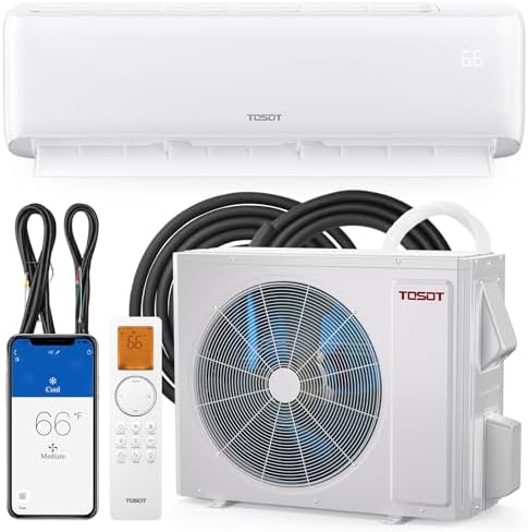 TOSOT 33,600 BTU Mini-Split Air Conditioner and Heating System, 21 SEER2 Wifi-Enabled Ductless Inverter AC Unit with 16ft Copper Line Set, Voice Controlled, 208-230V, Cosmo Series