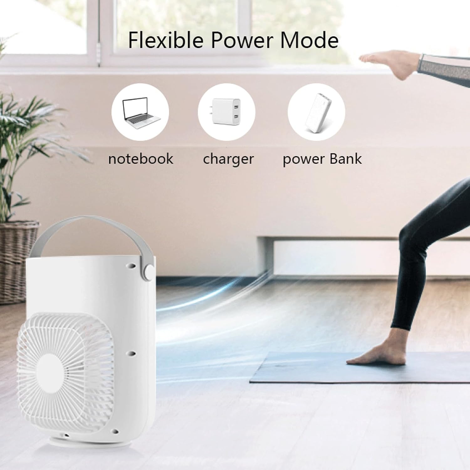 Portable Air Conditioner Fan, Personal Mini Evaporative Air Cooler Desk Cooling Fan Small AC Humidifier LED Display USB with 1000ML Large Capacity,for Bedroom Home Camping Office