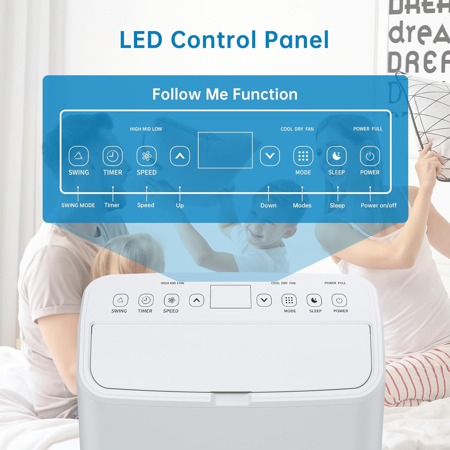 15000 BTU Portable Air Conditioner, Room Air Conditioners Cools Up to 350 Sq.Ft, Garage Cooling System With Dehumidifier and Fan Modes, Remote Control and Installation Kits