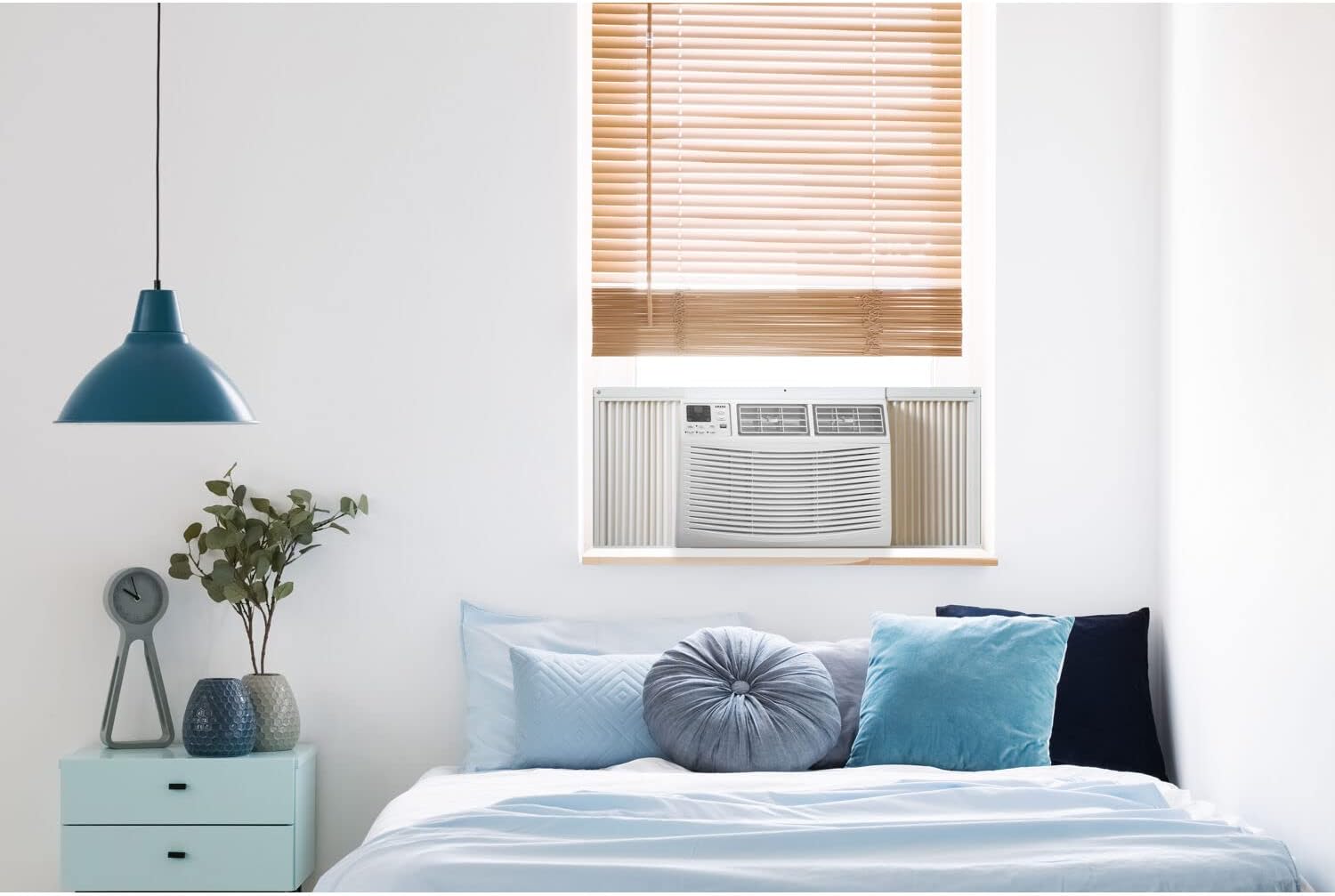 Amana 12,000 BTU Window Air Conditioner, 115V, Cools up to 550 Sq. Ft. for Bedroom, Living Room, Kitchen, with Remote Control, 24H Timer, 3-Speed, Auto-Restart, Digital Display, White