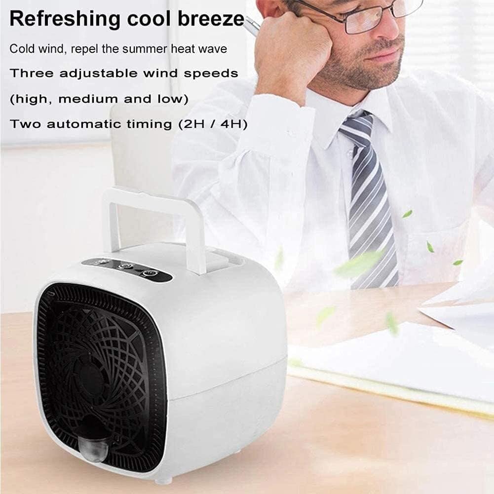Portable Mini Air Conditioner, 3-in-1 Air Cooler, Humidifier & Air Purifier for Home, Office, Bedroom, 3 Adjustable Speeds with Timer and Charging