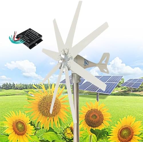 High-Efficiency 16000W Wind Turbine Generator Kit - 8-Blade MPPT Controller for 12V/24V/48V Systems - Perfect for Home Renewable Energy - Durable Permanent Magnet Design