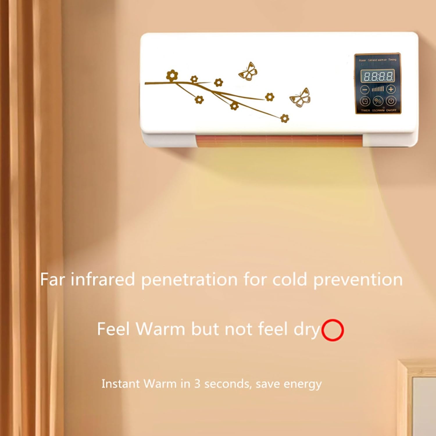 Sonew Wall Mounted Heating Machine, Smart Wall Heater, Dual Use Highly Efficient Wide Angles Mobile Small Air Heater for Home Bedroom Office Indoor Use