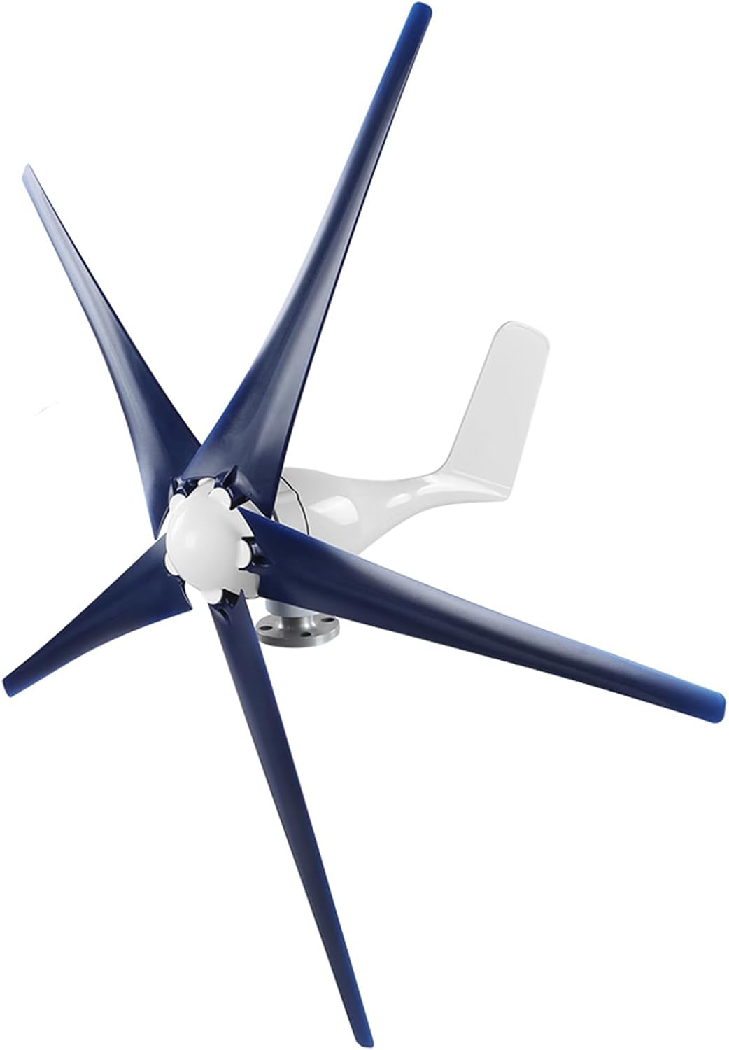 Oumefar 100W High Efficiency 5 Blades Wind Turbines Generator for Boats Mobile Homes, Black Alloy Material (Blue #12)