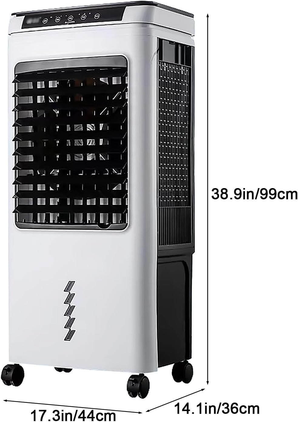 Powerful Swamp Cooler, Portable Air Conditioners, Indoor Evaporative Air Cooler, Swing Mode, Remote Included, 4 Caster Wheels