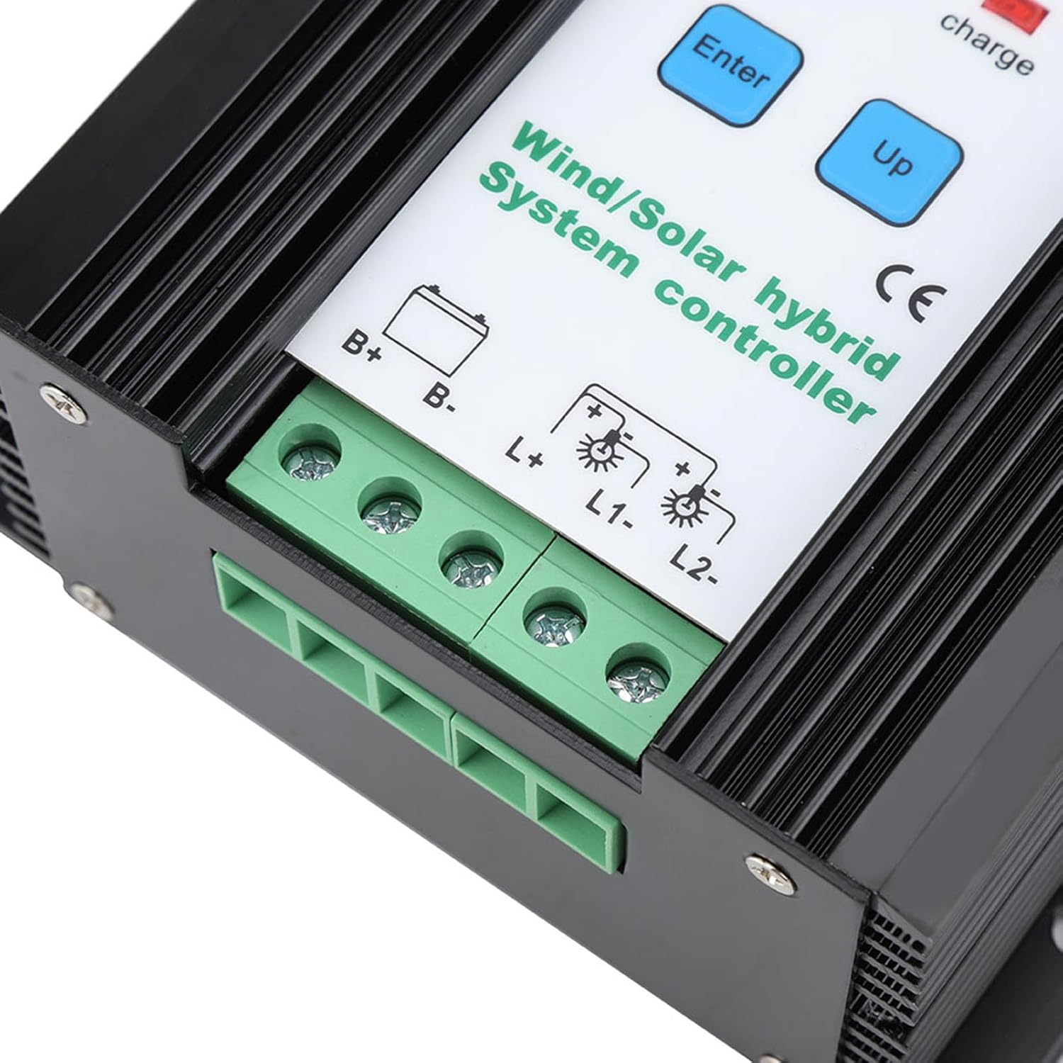 Wind Solar Hybrid Controller, Digital Intelligent Boost Charging Regulator, 12V/24V PWM Charge Controller with LCD Display, for Wind Turbine and Solar Panel System, Alloy Housing w